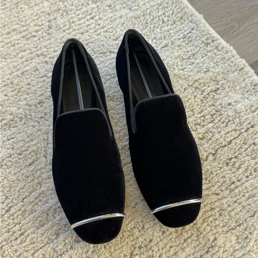 Alexander Wang Black Velvet Loafers